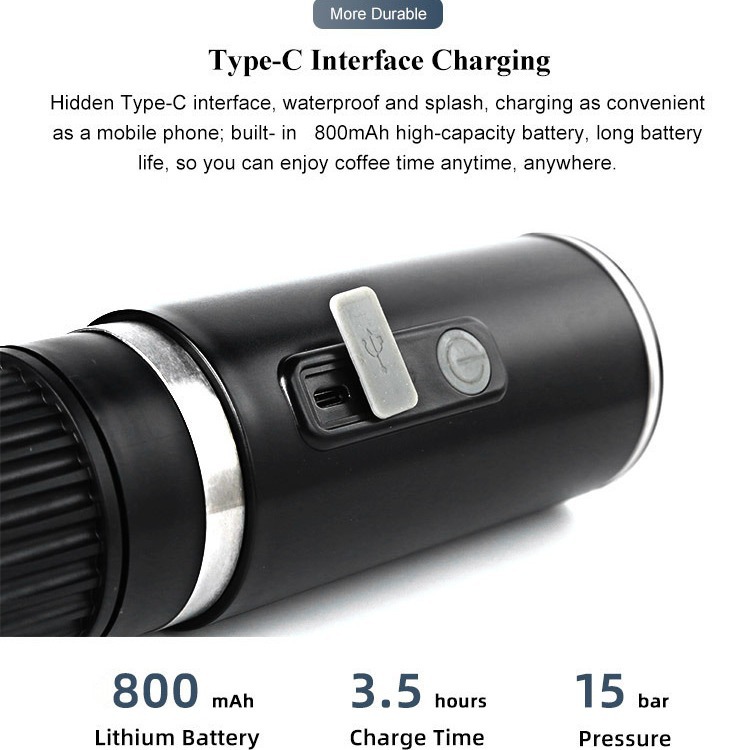 coffee maker portable mini 60 ml 18 bar