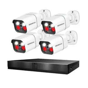 WESECUU 제조업체 4 8 16 채널 IP 포 Nvr 5mp 4k 8mp 홈 야외 보안 카메라 감시 Cctv 시스템 키트