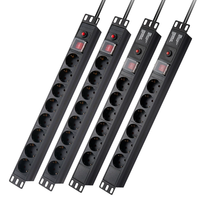 PDU 1U 19 pouces Schuko 8 prises 16A 230V avec protection contre les surtensions et les surcharges, montage en rack pour centre de données