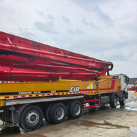 Pompe à béton Sany diesel 70m montée sur camion, châssis Benz, 2018, Euro IV, faible nombre d'heures de fonctionnement, pièces d'origine, expédition rapide mondiale
