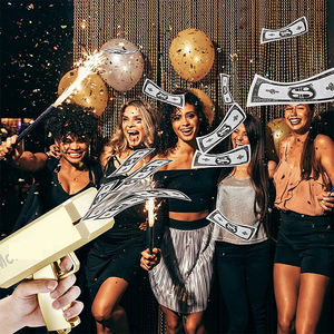 Gold Money Electronic Super Gun Handheld Spray Toy Plastic Birthday Shooter para Rain Make para Game Movies and Parties - Product Image 4