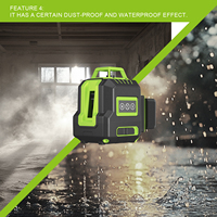 Niveau laser 3D 12 lignes 360° vertical, outil à batterie lithium 12V, mesureur de niveau à lumière verte horizontale pour extérieur