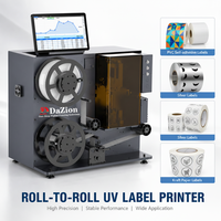 Imprimante d'étiquettes UV industrielle Dazion, rouleau à rouleau, impression numérique couleur CMYK, machine d'impression d'autocollants pour film PVC, étiquettes PET