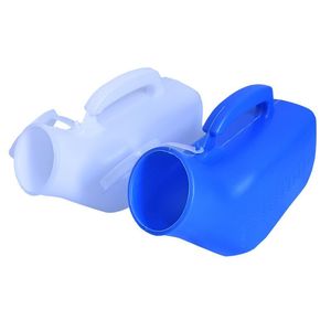 Urinario portátil para hombres, para coche, ancianos postrados en cama, niños, uso nocturno, plástico ovalado, azul, blanco, 0,075 kg - Product Image 1