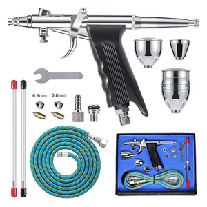 Airbrush <b>Kit</b> 116B 0.3 0.5 0.8mm Dual Action Gravity Feed For Artwork Painting <b>Model</b> Making Furniture Repair Leather Coloring - Product Image 2