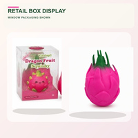 Lot de jouets squishy en TPR souple en forme de fruit du dragon, boîte de présentation transparente, cadeaux fantaisie en gros