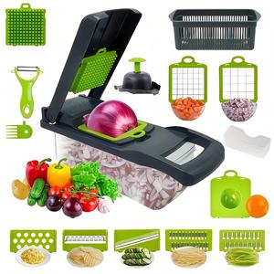 Cortador de Verduras Multifuncional de 16 Piezas, Rebanador y Picador de <span class=keywords><strong>Cocina</strong></span>, Rallador de Frutas y Verduras - Product Image 2