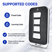 Télécommande sans fil 433 MHz à 4 boutons, code fixe/apprentissage, portée 50 m, pour ouvre-porte de garage
