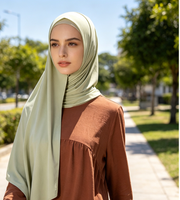 Hijabs en jersey liquide de qualité supérieure, couleur unie, pour femmes, jersey de haute qualité, longueur 180*70cm, broderie personnalisée