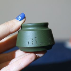 Maceta de arcilla púrpura tallada a mano, tamaño pulgar, para críquetes, mini bonsái, tamaño palma de la mano, artesanía - Product Image 2