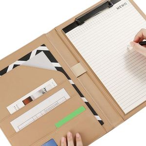 2026 Trending Custom Logo Executive A4 PU Leather Business Document Organizer with <b>Clipboard</b> & Multi-Function Card Slots - Product Image 1