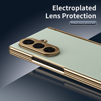 Casing HP Ultra Tipis Anti Gores PU Leather Electroplating dengan Pelindung Layar untuk Samsung Z Flip 8