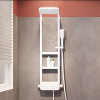 Ensemble de douche d'hôtels en aluminium thermostatique blanc mitigeur de robinet de salle de bain mural à la mode cascade de pluie douce Juego De Ducha
