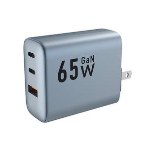 Puerto dual 65W Tipo C Cargador PD65W Enchufe de pared QC3.0 3 puertos USB rápido GaN65W Bloque de cargador para MacBook <span class=keywords><strong>iPad</strong></span> <span class=keywords><strong>Pro</strong></span> Galaxy iPhone Laptop - Product Image 6