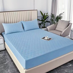 Vente chaude, <span class=keywords><strong>drap</strong></span> de lit ajusté en coton matelassé uni, 200TC, plié, polyester, <span class=keywords><strong>housse</strong></span> de matelas imperméable - Product Image 3