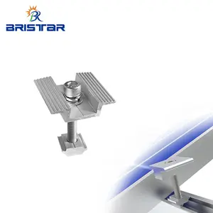 BRISTAR-Montaje de panel solar de aluminio, abrazadera media, punzonado de pilotes, sistema de techo de aluminio PV
