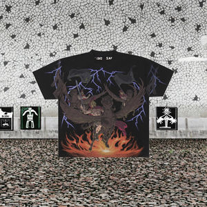 T-shirts décontractés pour hommes en sublimation 100% coton 220g Impression numérique de caractères Impression intégrale Manches courtes - Product Image 2