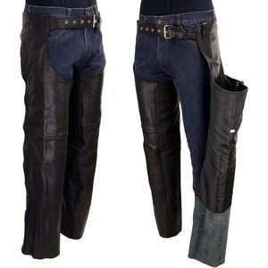 2025 LKM5721 Men's Premium Leather <b>Motorcycle</b> Biker Rider Chaps Black Easy Fit-50 Inches <b>Auto</b> <b>Racing</b> <b>Wear</b> - Product Image 2
