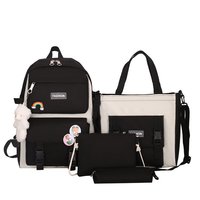 Sac à dos scolaire unisexe Swodart V-343 style coréen, imperméable, antivol, en nylon, avec lettres, souple, ensemble 20-36L Nerve Bridge