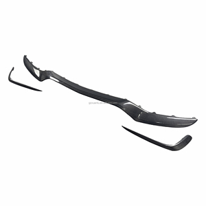 C205 in fibra di carbonio labbro del paraurti anteriore per Mercedes Benz classe <span class=keywords><strong>C</strong></span> W205 C63 AMG Bodykit Middle Lip + coltello del vento anteriore - Product Image 2