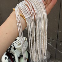 Perles d'eau douce pour bébés de 3-3,5 mm, perles en vrac, semi-finies, longueur 38-39 cm, 110 pièces
