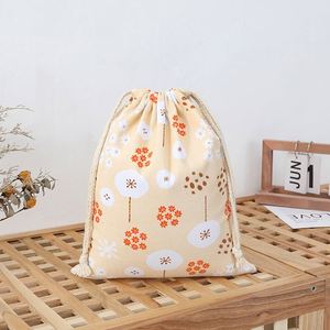 Lightweight Cotton Drawstring Bags with Letter Pattern Customizable Size for Kids & Adults-Outdoor Travel & Daily Use - Product Image 3