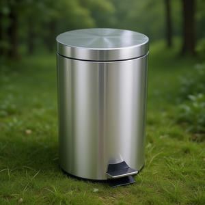 Cestino per Rifiuti a Pedale 12 L in Metallo Acciaio Inossidabile per Cucina e Bagno - Product Image 3