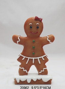 Noël Gingerbread Man Figurines Résine <span class=keywords><strong>Village</strong></span> De Noël Gingerbread Man Ornement Europe Figurine Personnalisée Figurine Polyresin - Product Image 4