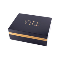 Mcpackaging McTeaBox033 KSA Jeddah Season Custom Gold Foil Logo Handmade Luxury Flip Lid MDF Paper Tea Gift Box Red Velvet Liner