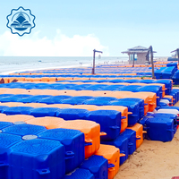 Ponton flottant modulaire populaire de Jetski de dock de plastiques avec des cubes de rouleau et le treuil