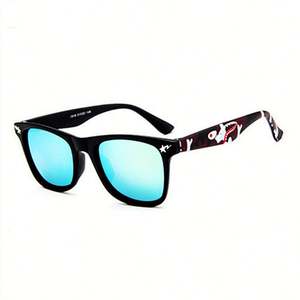 Lunettes de soleil tendance 2025 pour garçons et filles, motif requin coloré, protection UV400, monture carrée, pour enfants - Product Image 4