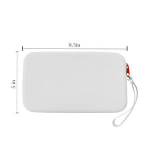 Cosmetic Bag Large Capacity Zipper Closure Portable Makeup Case Storage <b>Pouch</b> For Travel And Home Use White Solid Color - Product Image 2