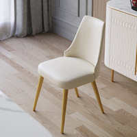 Luxuriöser Esszimmerstuhl Moderner Minimalistischer Stuhl mit Weicher Rückenlehne Italienisches Nordisches Designer Hotel Restaurant Lederstuhl