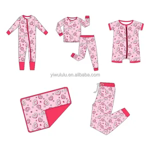 Happy Lulu Oem Valentijnsdag Baby Kinderen Pyjama Set Jongens & Meisjes Goede Kwaliteit Bamboe Romper