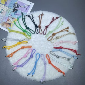 Colorful Artificial Leather <b>Bag</b> <b>Charm</b> Double Knot Pendant Keychain DIY Jewelry Accessory Durable Handmade Oval Shape - Product Image 1