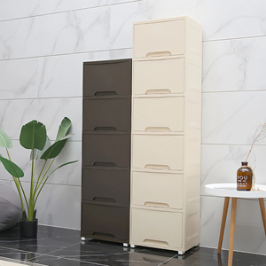 45Cm Nhà Ngăn Kéo Lưu Trữ Tủ Công Suất Lớn Phòng Khách Phòng Ngủ Lưu Trữ Tủ Gỗ Hạt PP Nhựa Lưu Trữ Tủ - Product Image 2