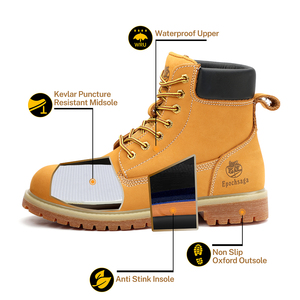 Bottes de Sécurité de Travail Oxford Hautes Qualité Confortables Imperméables Anti-Choc Résistantes à l'Usure pour Hommes - Product Image 3