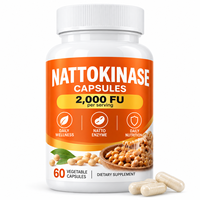 Capsules de Nattokinase 2000 FU 100mg, 60 unités, Nutrition Alimentaire Équilibrée, Vente en Gros, OEM/ODM, Marque Privée, Capsules de Nattokinase