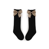 Nouveau-né désossé couture coton chaussettes bébé princesse arc genou maille mince enfants jambières respirant haut équipage