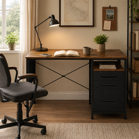 Table de bureau contemporaine avec tiroirs de rangement, bureau informatique multifonctionnel pour espace de travail à domicile
