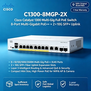 สวิตช์เดสก์ท็อปแบบจัดการได้ รุ่น C1300-8MGP-2X 1300 8-พอร์ต Gigabit PoE+ 10G SFP+ L2 ของแท้ แบรนด์ใหม่ ซีลโรงงาน - Product Image 5