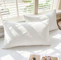 Ensemble de literie 3 pièces en microfibre brossée douce et durable, drap plat uni, taies d'oreiller, lavable en machine, pour la maison