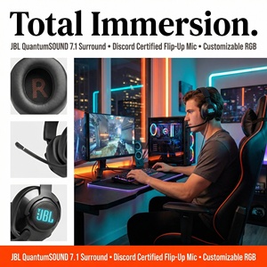เจบีแอล ควอนตัม 400 หูฟังอีสปอร์ตแบบมีสายแบบสวมศีรษะ,รุ่นการ์ดเสียง USB, เอฟเฟกต์เสียง <span class=keywords><strong>DTS</strong></span> 2.0, เสียงรอบทิศทาง 7.1 - Product Image 3