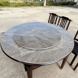 Bàn ăn tròn gỗ nguyên khối có thể chuyển đổi thành bàn ăn hình chữ nhật và ghế, bàn ăn đá cẩm thạch Bjflamingo kèm ghế - Product Image 5