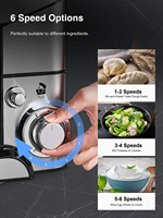 Robot de cuisine automatique 4L 5L 1300W en acier inoxydable, mélangeurs sur socle