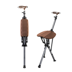 One Click Quick Opening <b>Stool</b> Floating Massage Three Legged With LED Lights Multifunctional Walking Stick With Seat - Product Image 1