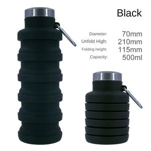 Botella de Agua Plegable Telescópica de Silicona y PP, Creativa, Portátil, para Deportes al Aire Libre, Regalo - Product Image 4