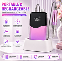 Perceuse à ongles électrique sans fil rechargeable 2 en 1 à affichage HD professionnel 35000 tr/min