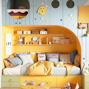 <span class=keywords><strong>Letto</strong></span> a Castello a Due Piani Colorato <span class=keywords><strong>Letto</strong></span> su Misura Progettato da AI Design Personalizzato per <span class=keywords><strong>Cameretta</strong></span> Bambini con Colori Vivaci - Product Image 2