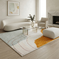 Tapis moderne abstrait fabriqué à la machine, style nordique, lavable, antidérapant, respectueux de l'environnement, adapté aux animaux domestiques, grand format, décoration intérieure